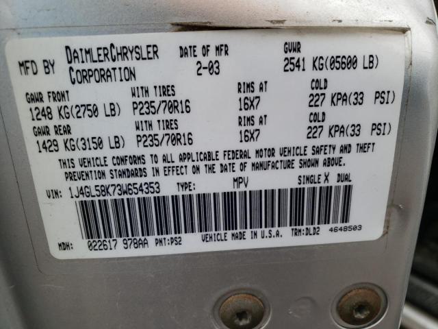 1J4GL58K73W654353 Jeep Liberty Limited