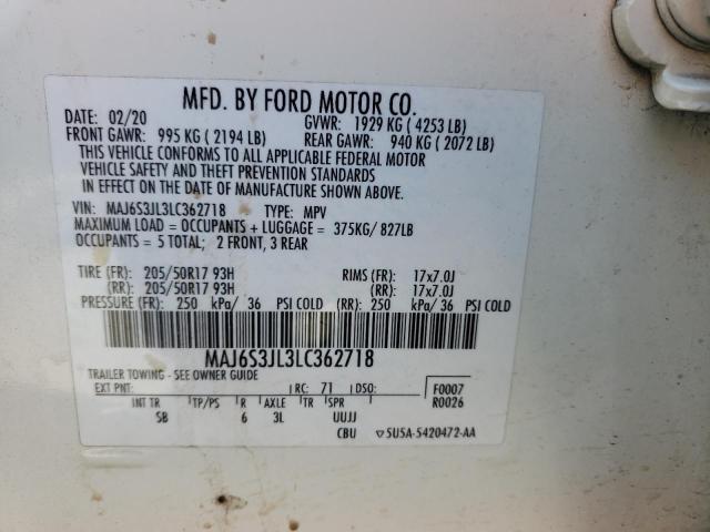 MAJ6S3JL3LC362718 Ford Ecosport Ses