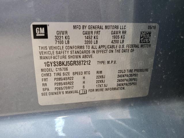 2016 CADILLAC ESCALADE L - 1GYS3BKJ5GR387212