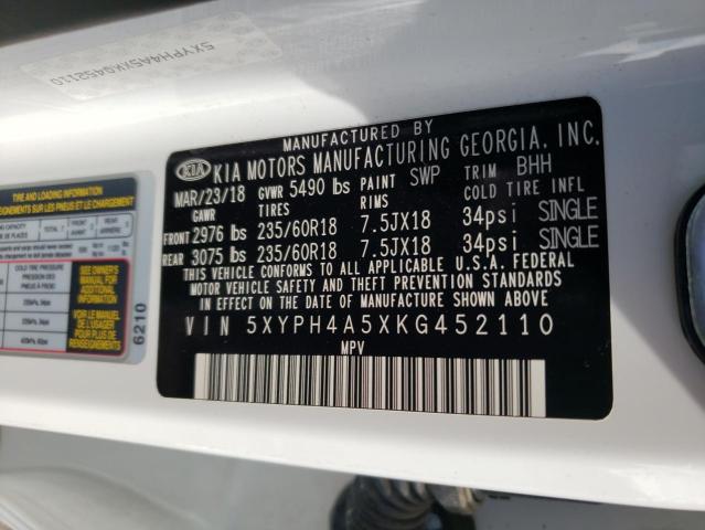5XYPH4A5XKG452110 KIA SORENTO EX