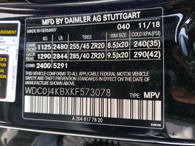 2019 MERCEDES-BENZ GLC COUPE - WDC0J4KBXKF573078
