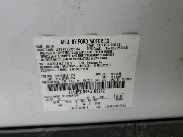 2019 FORD TAURUS POL - 1FAHP2L84KG103272