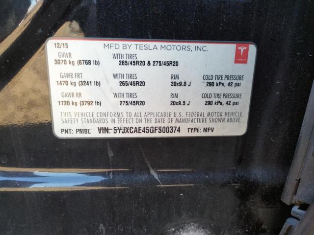5YJXCAE45GFS00374 Tesla MODEL X