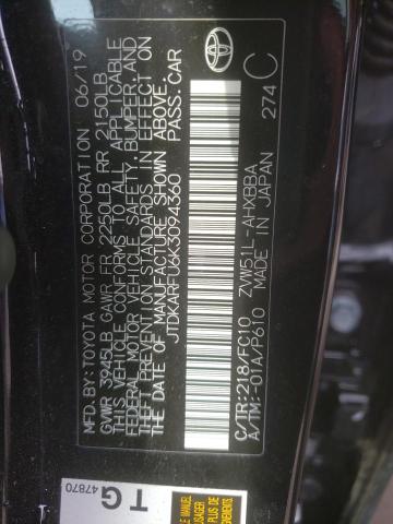 2019 TOYOTA PRIUS JTDKARFU6K3094360