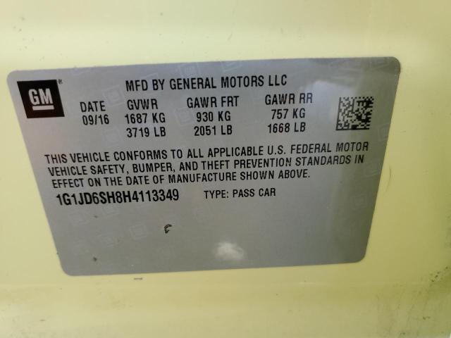 2017 CHEVROLET SONIC LT - 1G1JD6SH8H4113349