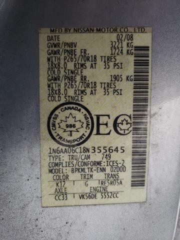 1N6AA06C18N355645 Nissan Titan