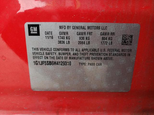 2017 CHEVROLET SONIC PREM - 1G1JF5SB6H4129310