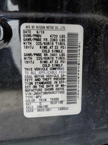 2019 NISSAN ROGUE S JN8AT2MV6KW377482