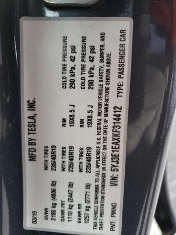 5YJ3E1EAXKF314412 Tesla MODEL 3