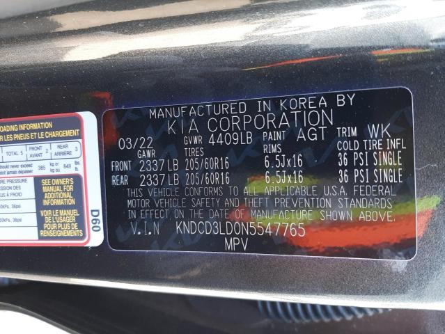 KNDCD3LD0N5547765 KIA NIRO EX