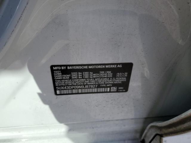 5UX43DP09N9J87827 BMW X3 Sdrive30i