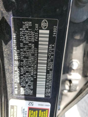 2019 TOYOTA CAMRY L - 4T1B11HK7KU236007