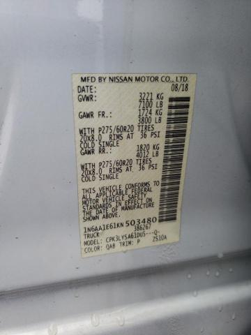 2019 NISSAN TITAN PLAT - 1N6AA1E61KN503480