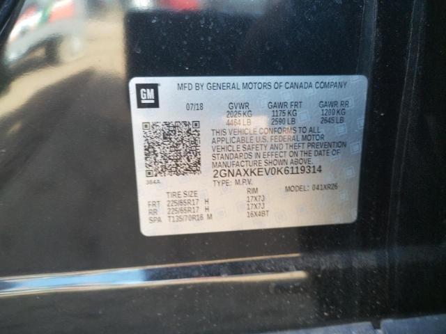 2019 CHEVROLET EQUINOX LT 2GNAXKEV0K6119314