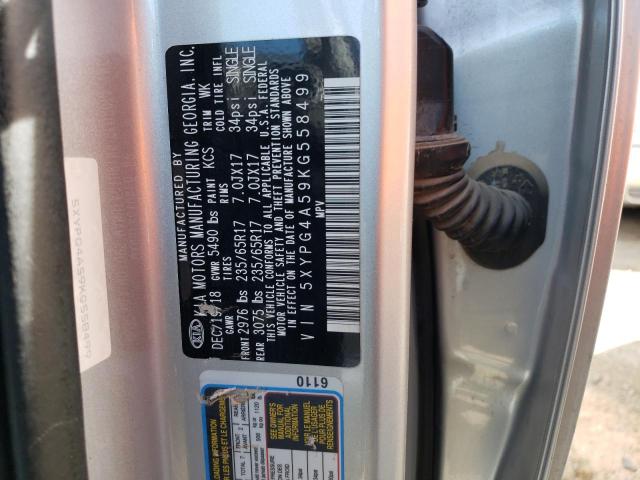 5XYPG4A59KG558499 KIA SORENTO LX