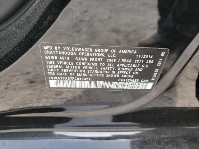 2015 VOLKSWAGEN PASSAT S - 1VWAT7A37FC048421