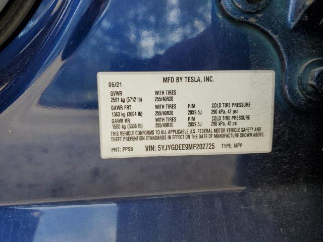 5YJYGDEE9MF202725 Tesla Model Y