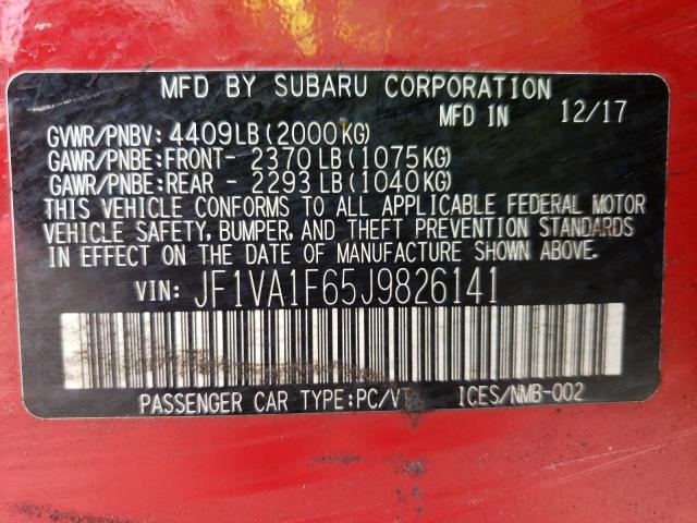 JF1VA1F65J9826141 Subaru Wrx Limited