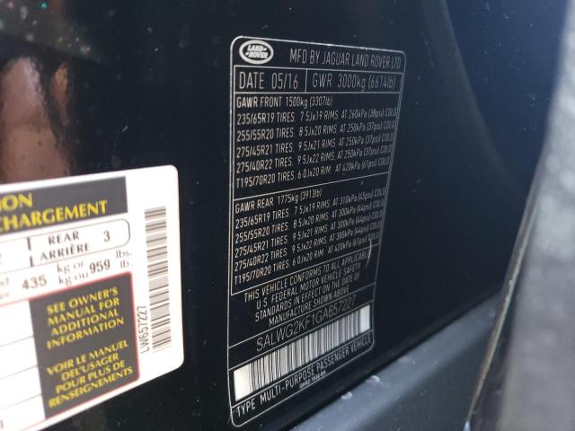 SALWG2KF1GA657227 Land Rover RANGEROVER