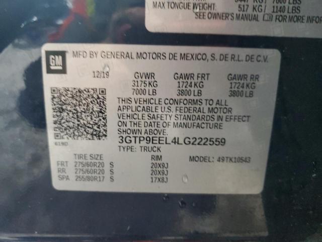 3GTP9EEL4LG222559 GMC Sierra K1500 At4