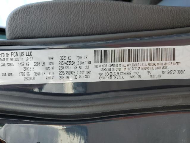 2018 DODGE DURANGO SR - 1C4SDJGJ9JC150609
