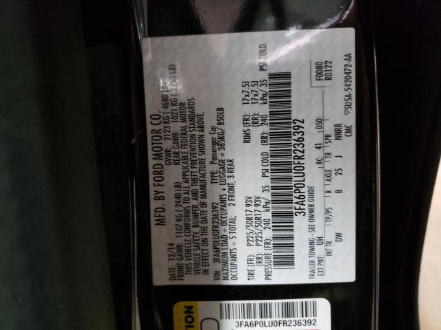 2015 FORD FUSION SE 3FA6P0LU0FR236392