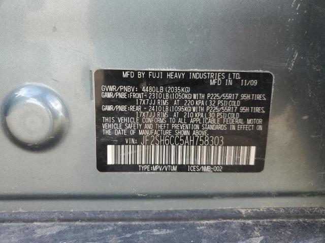 JF2SH6CC5AH758303 Subaru Forester 2.5x Premium