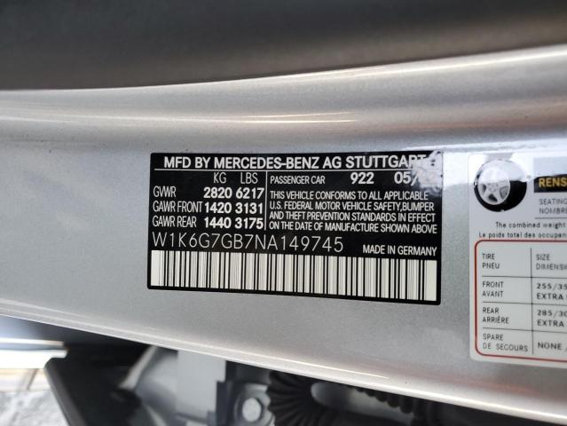 2022 MERCEDES-BENZ S 580 4MAT - W1K6G7GB7NA149745