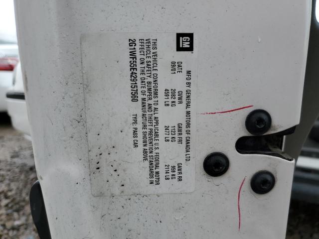 2002 Chevrolet Impala VIN: 2G1WF55E429157560 Lot: 44127303