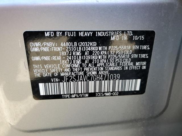 JF2SJAVC7GH471039 Subaru Forester 2.5i Touring