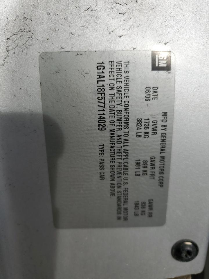 1G1AL18F577114029 2007 Chevrolet Cobalt Lt