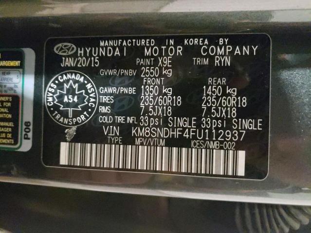2015 HYUNDAI SANTA FE G - KM8SNDHF4FU112937