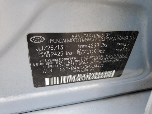 VIN 5NPEB4ACXDH784471 2013 HYUNDAI SONATA no.12