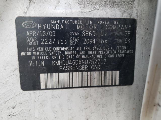 KMHDU46DX9U752717 2009 Hyundai Elantra Gls