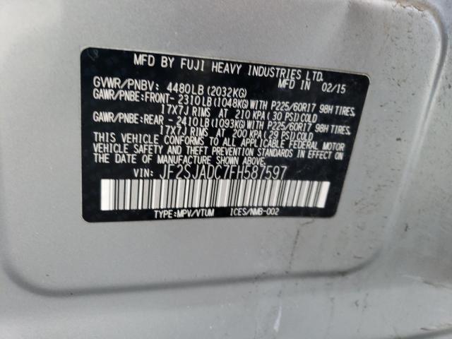 2015 SUBARU FORESTER 2 - JF2SJADC7FH587597