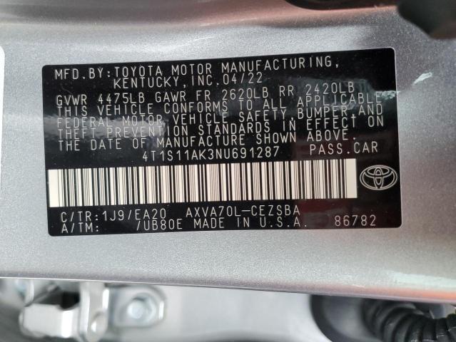 2022 TOYOTA CAMRY NIGH - 4T1S11AK3NU691287