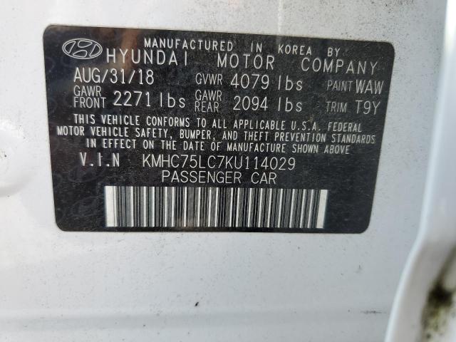 2019 HYUNDAI IONIQ SEL - KMHC75LC7KU114029