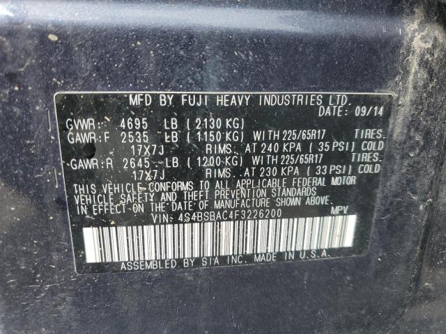 4S4BSBAC4F3226200 Subaru Outback 2.5i