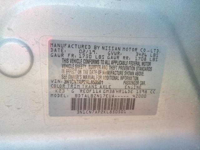 3N1CN7AP2KL850501 Nissan VERSA S