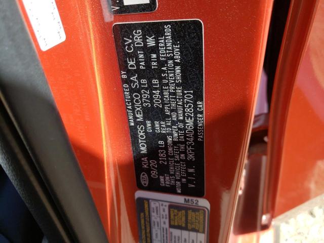 3KPF34AD6ME285701 KIA Forte Gt Line
