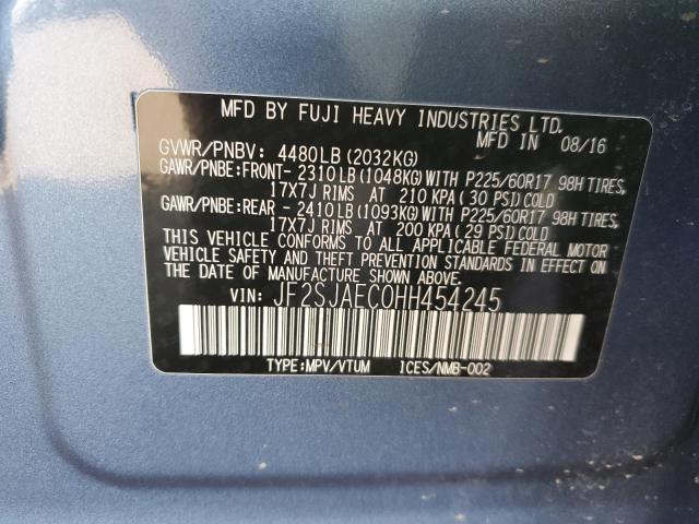 2017 SUBARU FORESTER 2 - JF2SJAEC0HH454245