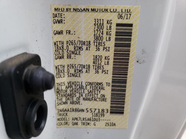 2017 NISSAN TITAN S - 1N6AA1R86HN557183