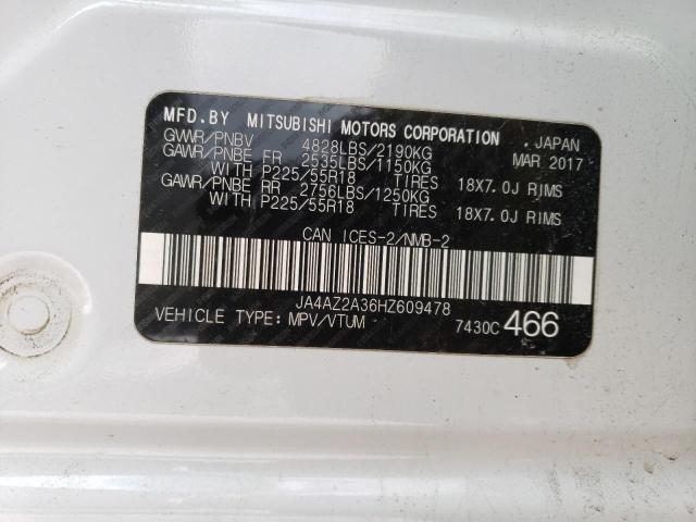 2017 MITSUBISHI OUTLANDER - JA4AZ2A36HZ609478