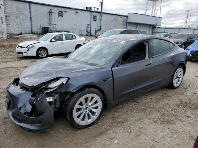 Salvage cars for sale from Copart Chicago Heights, IL: 2022 Tesla Model 3