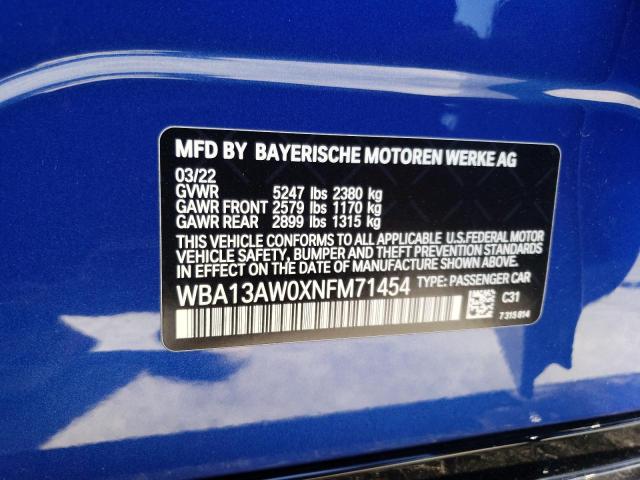 2022 BMW M440XI GRA WBA13AW0XNFM71454