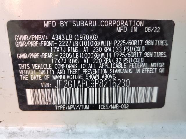 JF2GTAPC9P8216230 Subaru Crosstrek Premium