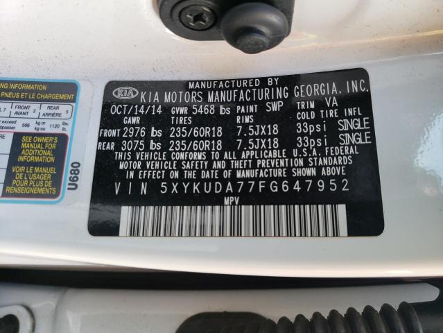 5XYKUDA77FG647952 KIA SORENTO EX