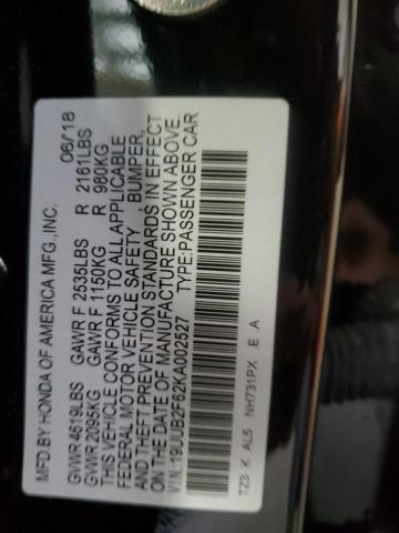 2019 ACURA TLX TECHNO - 19UUB2F62KA002527