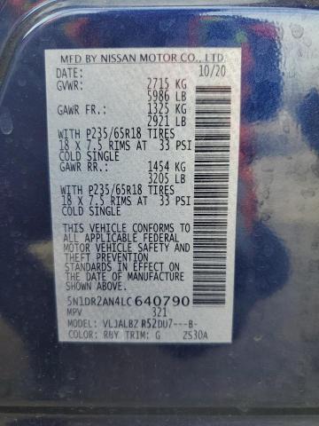 5N1DR2AN4LC640790 Nissan Pathfinder S