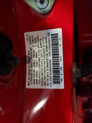 2016 HONDA CIVIC LX 2HGFC2F54GH550390